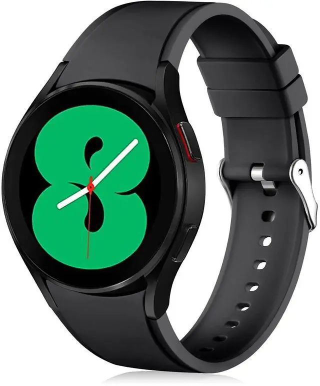 Main image of No Gap Band Compatible with Samsung Galaxy Watch 7 6 5 Band 40mm 44mm/Galaxy Watch 4 Classic Bands 46mm 42mm/Watch 5 Pro 45mm,20mm Sport Strap Wristband for Men Women Black