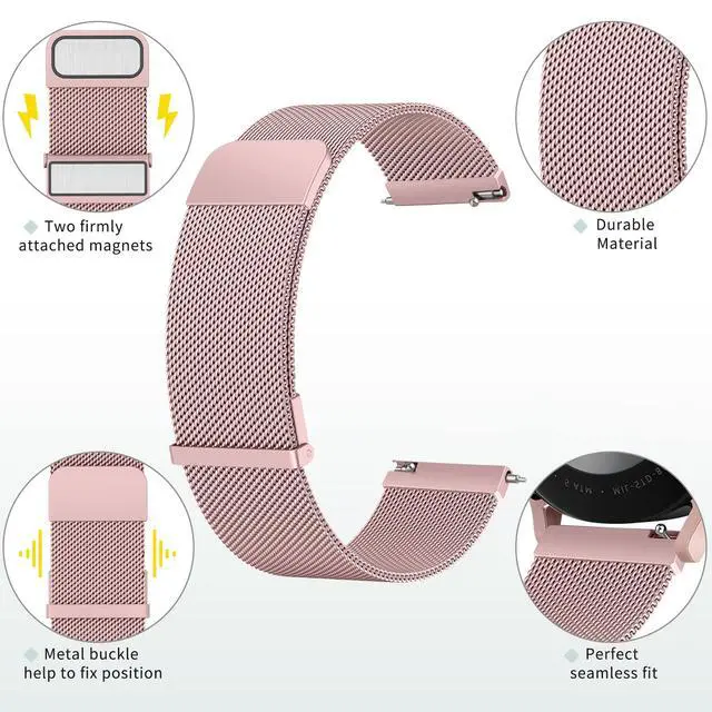 Alt view image 3 of 7 - Bands Compatible with IDW13,IDW16,IDW19 Smartwatch Bands, 22mm Stainless Steel Metal Replacement Strap for Fitpolo IDW13/Woneligo W13 Smartwatch BandsMILOUZ/Gydom/Faweio/Veryfit IDW19 Smartwatch Bands