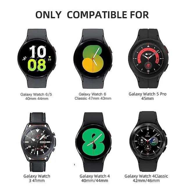 Alt view image 7 of 7 - No Gap Band Compatible with Samsung Galaxy Watch 7 6 5 Band 40mm 44mm/Galaxy Watch 4 Classic Bands 46mm 42mm/Watch 5 Pro 45mm,20mm Sport Strap Wristband for Men Women Black