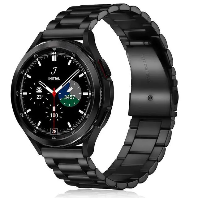 Alt view image 2 of 6 - Quick Release Metal Chain Watch Bands,22MM Solid Stainless Steel Business Bracelet Strap for Samsung Gear S3/Galaxy Watch 46mm(2019)/Galaxy Watch 3 45mm (Black, 22)