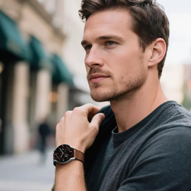 Alt view image 6 of 7 - Magnetic Leather Bands Compatible with Samsung Galaxy Watch 7 Band 6 5 4 FE Active 2 40mm 44mm/Watch 6/4 Classic/Watch 5 Pro/3, 20mm Genuine Leather Straps for Samsung Watch Bands Men Women