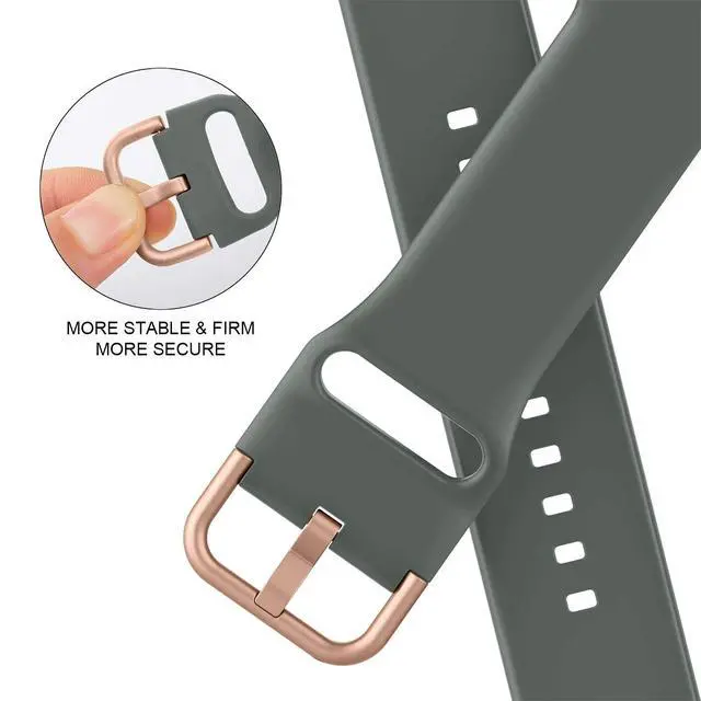 Alt view image 4 of 7 - Sport Band Compatible with Apple Watch Bands 49mm 46mm 45mm 44mm 42mm 41mm 40mm 38mm, Soft Silicone Replacement Strap with Classic Clasp for iWatch Series 11 10 9 8 7 6 5 4 3 2 1 SE Ultra Women Men