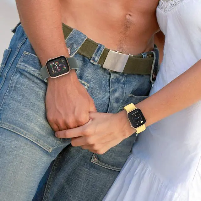 Alt view image 6 of 7 - Sport Band Compatible with Apple Watch Bands 49mm 46mm 45mm 44mm 42mm 41mm 40mm 38mm, Soft Silicone Replacement Strap with Classic Clasp for iWatch Series 11 10 9 8 7 6 5 4 3 2 1 SE Ultra Women Men