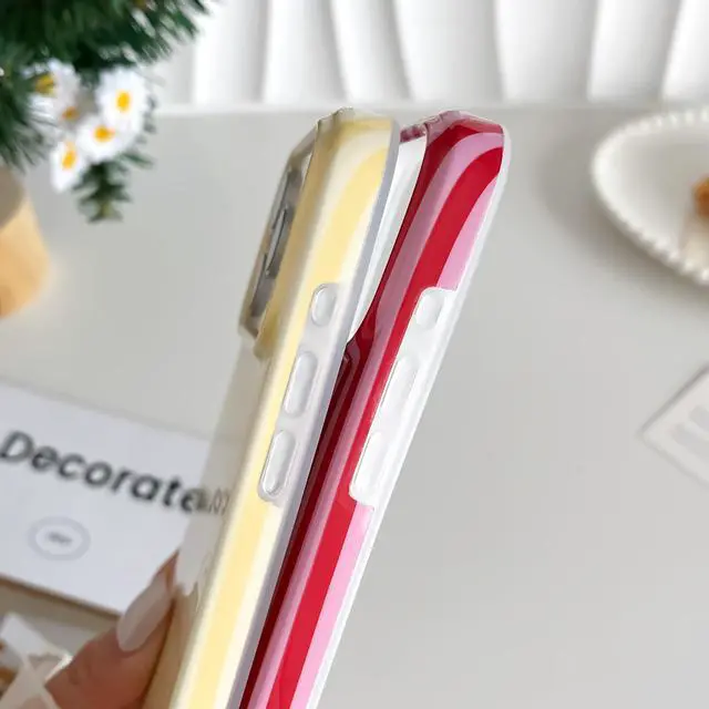 Alt view image 4 of 7 - for iPhone 17 Pro Case Cute Striped Phone Case Soft TPU Slim Shockproof Phone Cover for Women Girls, Yellow
