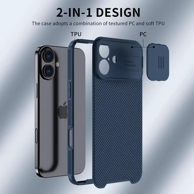 Alt view image 7 of 7 - iPhone 16 Case, MagSafe Compatible with Camera Protection, Ultra-Thin & Compact, Blue