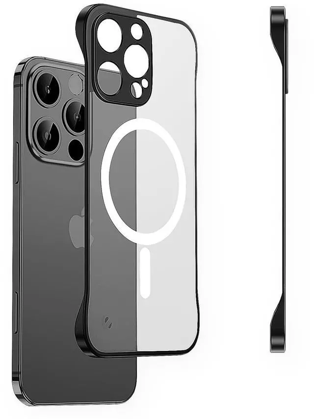 Main image of Slim Case for iPhone 16 Pro, 1.9mm Minimalist Phone Case Compatible with MagSafe (38 Magnets), Thin Light Translucent Anti-Scratch, Anti-Yellow (Basalt Black, iPhone 16 Pro)