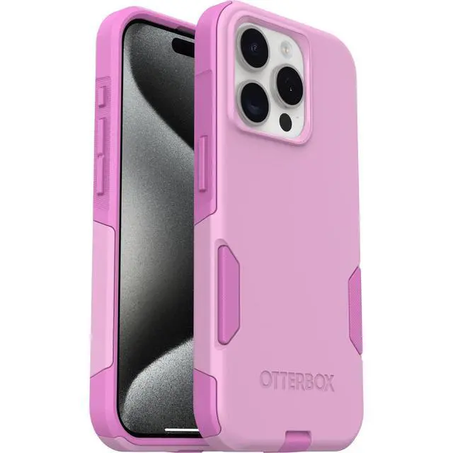Alt view image 5 of 5 - iPhone 15 Pro (Only) Commuter Series Case - Run Wildflower (Pink), Slim & Tough, Pocket-Friendly, with Port Protection