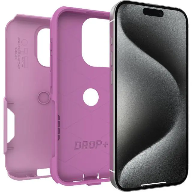 Alt view image 4 of 5 - iPhone 15 Pro (Only) Commuter Series Case - Run Wildflower (Pink), Slim & Tough, Pocket-Friendly, with Port Protection