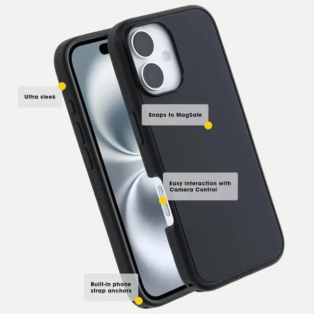 Alt view image 6 of 6 - iPhone 16 Symmetry Series Case - Black - Ultra-Thin, Sleek iPhone Case, MagSafe Compatible, Best Aesthetic iPhone Cases
