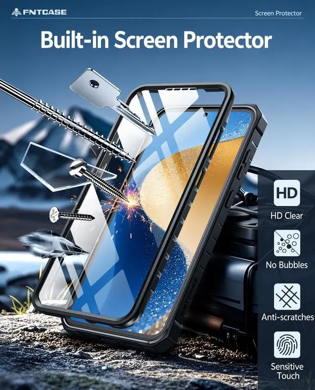 Alt view image 4 of 7 - for Samsung Galaxy S25-FE Case: Military Grade Rugged Cell Phone Cover with Kickstand & Belt-Clip Holster | Shockproof Protection Bumper Matte Textured for Galaxy S25 FE Cases 6.7inch - Black