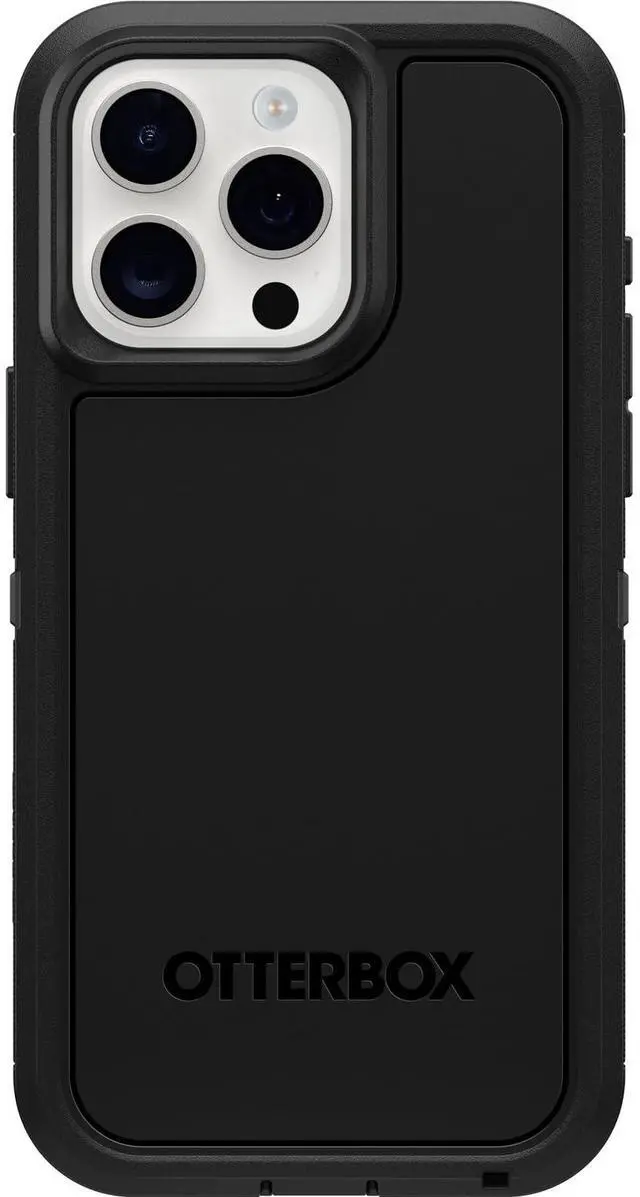 Main image of iPhone 15 Pro Max Defender Series XT Case - Black, Screenless, Rugged, Snaps to MagSafe, Lanyard Attachment, Tough & Durable iPhone Case, Pressure-Fitted Dual-Layer iPhone Case