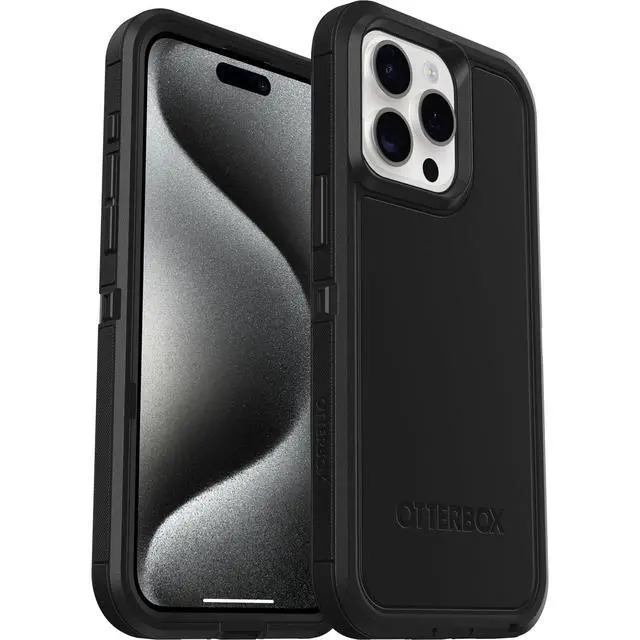 Alt view image 6 of 6 - iPhone 15 Pro Max Defender Series XT Case - Black, Screenless, Rugged, Snaps to MagSafe, Lanyard Attachment, Tough & Durable iPhone Case, Pressure-Fitted Dual-Layer iPhone Case