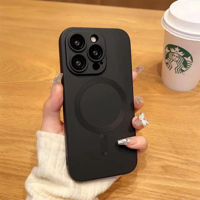 Alt view image 4 of 7 - Magnetic Case for iPhone 13 Phone Case Accossories with Full Camera Len Protector Durable Silicone Slim Shockproof Cute Cellphone Cover for iPhone 13-6.1'' Black