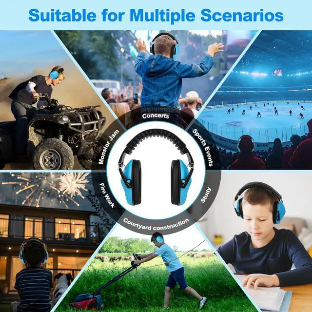 Alt view image 7 of 7 - 12 Pack Noise Canceling Headphones for Kids, Kids Ear Protection Earmuffs for Autism, Toddler, Children, Noise Cancelling Headphones Sound Proof Earmuffs for Concerts, Air Shows, Fireworks