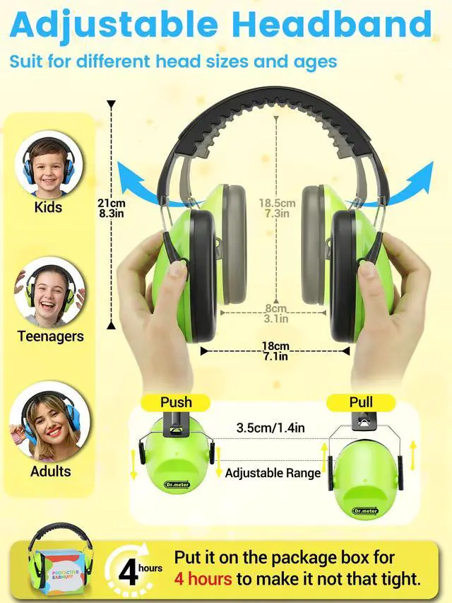 Alt view image 5 of 7 - Noise Cancelling Headphones For Kids 2PACK, 27.4SNR Kids Ear Protection Ear Muffs for Toddler Hearing Protection, Noise Reduction Earmuffs for Monster Jam, Autism Sensory, Focus, Fireworks