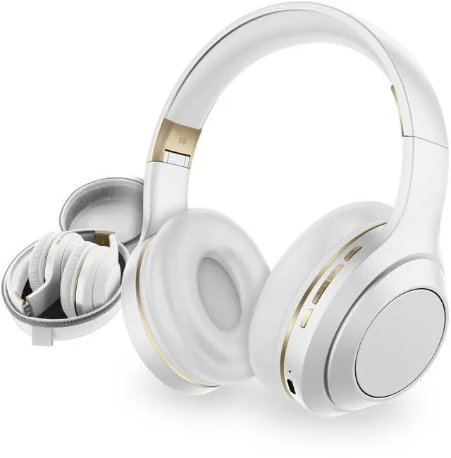 Main image of OSH Over Ear Bluetooth Wireless Headphones, Active Noise Canceling -20dB Reduction, 22 Hour Battery Life, Control Buttons, Built in Microphone, USB C Charging and Carrying Case Included (White)