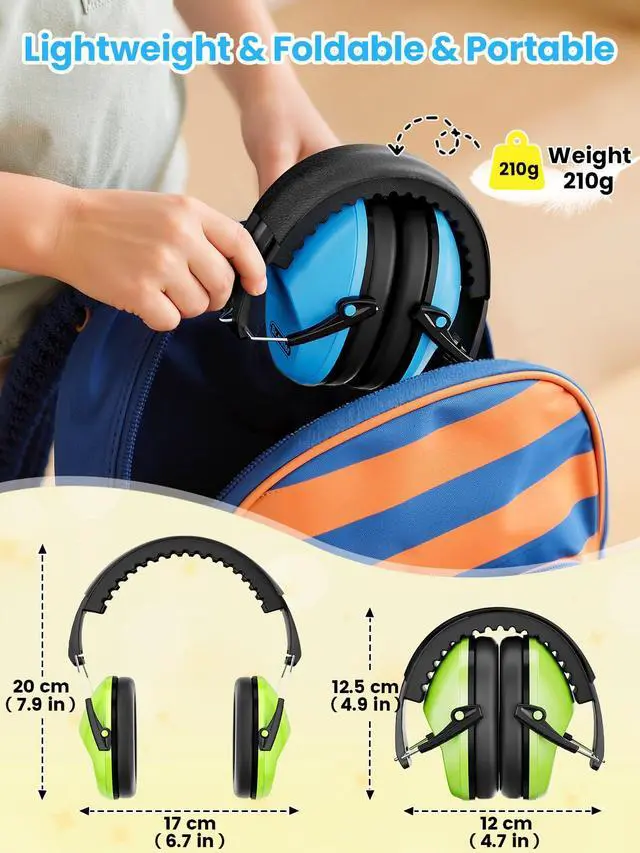 Alt view image 7 of 7 - Noise Cancelling Headphones For Kids 2PACK, 27.4SNR Kids Ear Protection Ear Muffs for Toddler Hearing Protection, Noise Reduction Earmuffs for Monster Jam, Autism Sensory, Focus, Fireworks