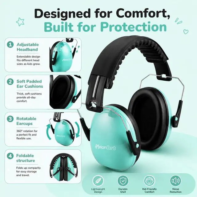 Alt view image 4 of 7 - Kids Ear Protection Ear Muffs Noise Cancelling Headphones for Kid Toddler Adult Autism Sensory, 27dB Noise Reduction Earmuffs Hearing Safety for Shooting Monster Truck Concert Fireworks