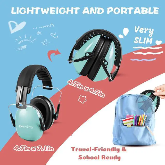 Alt view image 5 of 7 - Kids Ear Protection Ear Muffs Noise Cancelling Headphones for Kid Toddler Adult Autism Sensory, 27dB Noise Reduction Earmuffs Hearing Safety for Shooting Monster Truck Concert Fireworks