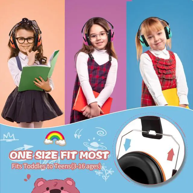 Alt view image 6 of 7 - Kids Ear Protection Ear Muffs Noise Cancelling Headphones for Kid Toddler Adult Autism Sensory, 27dB Noise Reduction Earmuffs Hearing Safety for Shooting Monster Truck Concert Fireworks