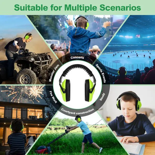 Alt view image 6 of 7 - 12 Pack Noise Canceling Headphones for Kids, Kids Ear Protection Earmuffs for Autism, Toddler, Children, Noise Cancelling Headphones Sound Proof Earmuffs for Concerts, Air Shows, Fireworks