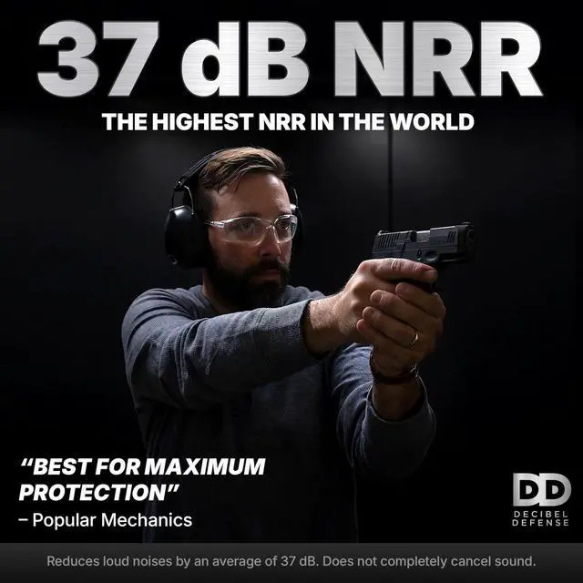 Alt view image 2 of 7 - DEFENSE Professional Safety Ear Muffs 37dB NRR - The HIGHEST Rated & MOST COMFORTABLE Ear Protection for Shooting & Industrial Use - THE BEST HEARING PROTECTION...GUARANTEED (BLACK)