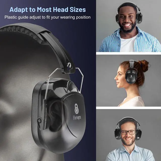 Alt view image 4 of 6 - 2 Pack 34dB Noise Canceling Headphones For Shooting, Hearing Protection Earmuffs, Ear Protection Headphones, Thickened Headband Ear Muff For Noise Reduction for Shooting, Construction,Mowing
