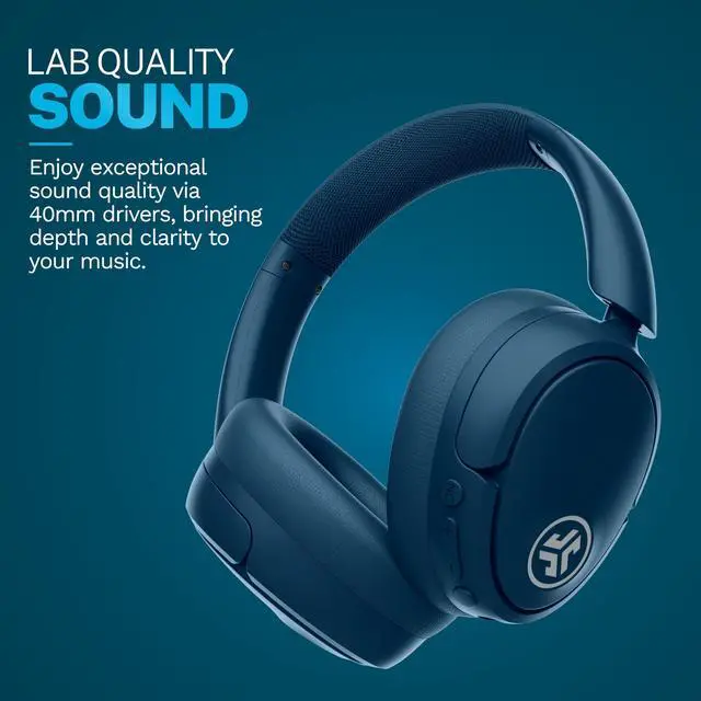 Alt view image 2 of 7 - JBuds Lux ANC, Over Ear Headphones, Active Noise Cancelling, Bluetooth, Limited Edition Navy