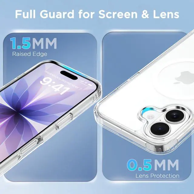 Alt view image 6 of 7 - Magnetic Case for iPhone 17 6.3 inch-Compatible with MagSafe & Magnetic Car Phone Mount,Not Yellowing Anti-Scratch (Clear)