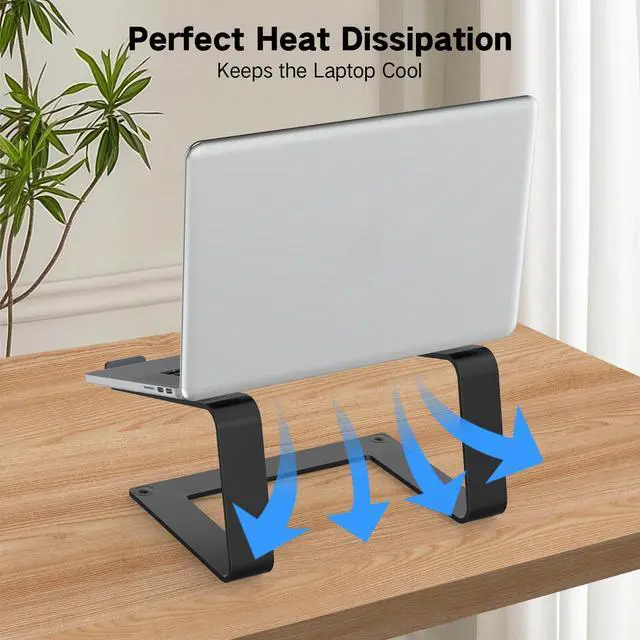 Alt view image 6 of 7 - Laptop Stand for Desk, Aluminum Laptop Riser Holder, Removable Metal Notebook Stand Ventilated Cooling Computer Riser Compatible with 10-15.6 Laptops