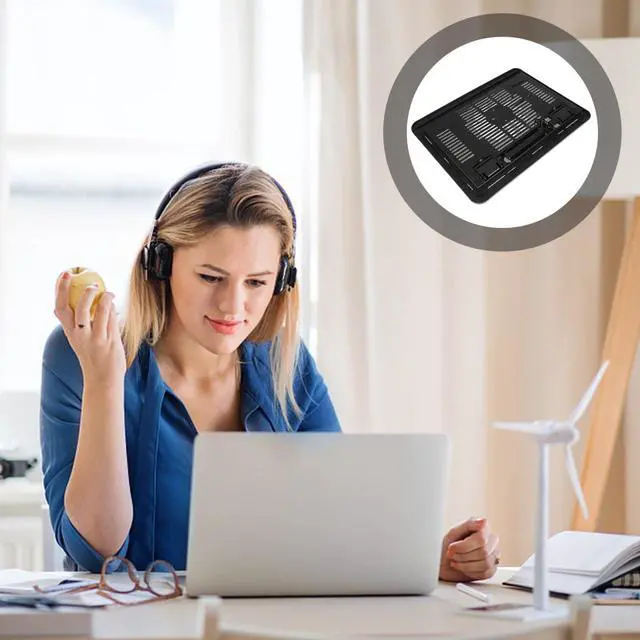 Alt view image 2 of 7 - Silent Laptop Cooling Pad with USB Powered Fan Non-Slip Adjustable Laptop Stand for Gaming and Office Use 12.99X9.84X0.94 Inch Cooling Accessory