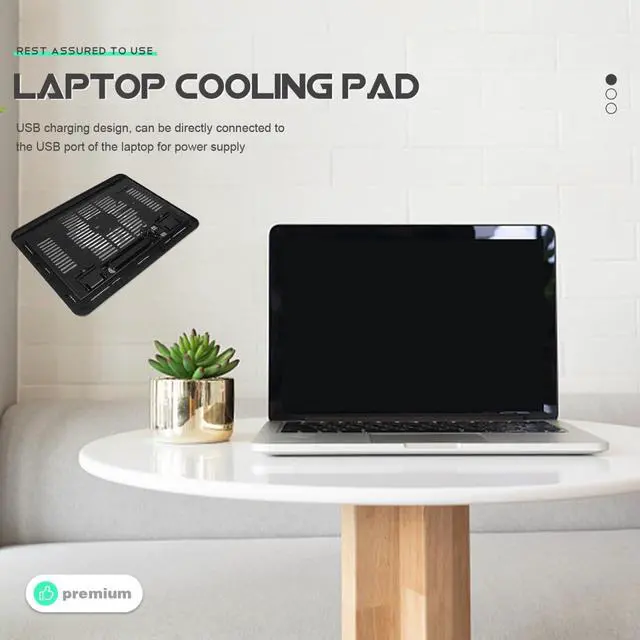 Alt view image 6 of 7 - Silent Laptop Cooling Pad with USB Powered Fan Non-Slip Adjustable Laptop Stand for Gaming and Office Use 12.99X9.84X0.94 Inch Cooling Accessory