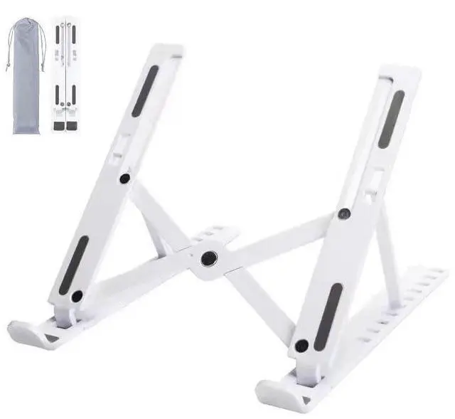 Main image of Laptop Stand for Desk, Adjustable Foldable Portable Laptop Riser, ABS+Silicone Ventilated Cooling Notebook Holder for 10-17.3 Laptops & Tablets (White)