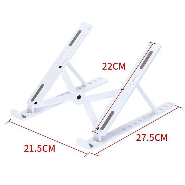 Alt view image 3 of 5 - Laptop Stand for Desk, Adjustable Foldable Portable Laptop Riser, ABS+Silicone Ventilated Cooling Notebook Holder for 10-17.3 Laptops & Tablets (White)