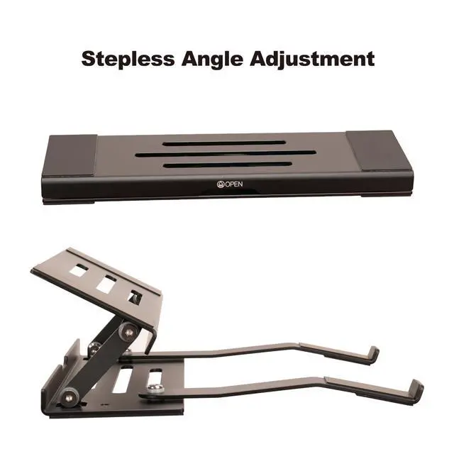 Alt view image 4 of 7 - Aluminum Fold & Laptop Riser Stand 3-in-1 Adjustable, Foldable Cooling Stand with Integrated Storage Box, Ruler and Ultra-Slim Portable Design for MacBook, Tablet, Ipad, Keyboard and All Laptop