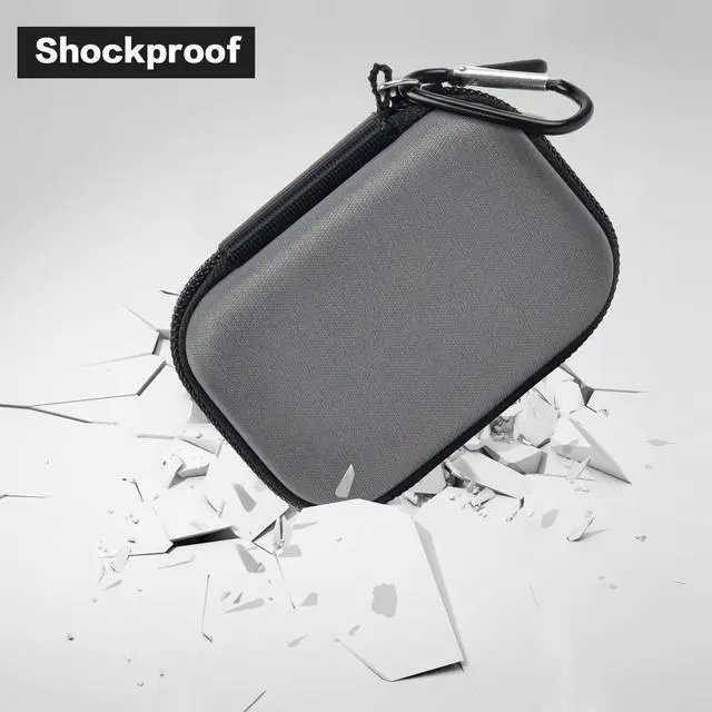 Alt view image 4 of 7 - Carrying Case Compatible with Crucial X10/ X9 Pro 4TB/ 2TB/ 1TB Portable SSD, External Solid State Drive Hard Storage Holder Bag Fits for USB-C Cable (Box Only)Dark-Grey