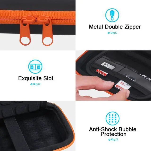Alt view image 4 of 7 - Hard Case for SanDisk Extreme/SanDisk Extreme PRO/SanDisk Portable SSD External Solid State Drive 500GB 1TB 2TB 4TB 8TB, SSD Carrying Case Shockproof Protective Storage Travel Bag, Orange