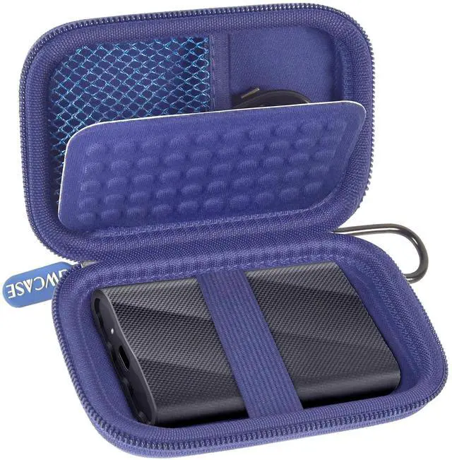Main image of Case Compatible with Samsung T9/ T7/ T7 Shield Portable SSD 1TB 2TB 4TB External Hard Drive, Storage Travel Carrying Holder Organizer for Solid State Drives & USB Cable (Box Only)-Blue