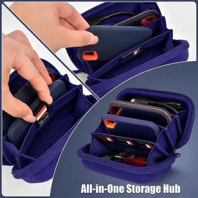 Alt view image 3 of 7 - Portable SSD Case for SanDisk Extreme Pro, for Samsung T7/T9, 4 SSD Slots