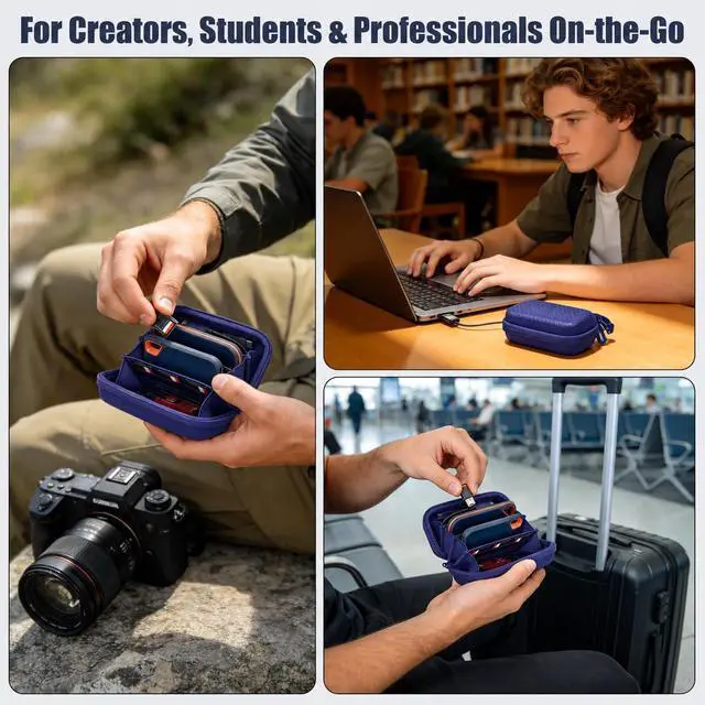 Alt view image 7 of 7 - Portable SSD Case for SanDisk Extreme Pro, for Samsung T7/T9, 4 SSD Slots