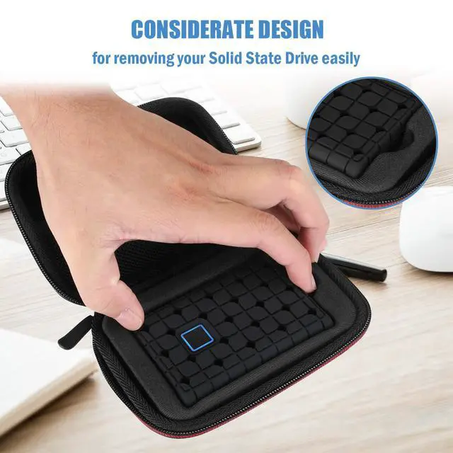 Alt view image 5 of 7 - Hard Carrying Case for Samsung T7 Portable SSD -Black