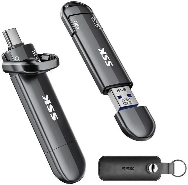 Main image of USB Flash Drive 256GB SSD External, TLC NAND Solid State Drive Dual USBC USBA Port, Up to 1000MB/s High-Speed Portable 256GB USB Thumb Drive Stick for iPhone 15/16/17 Pro, Mac, Android, PC Backup