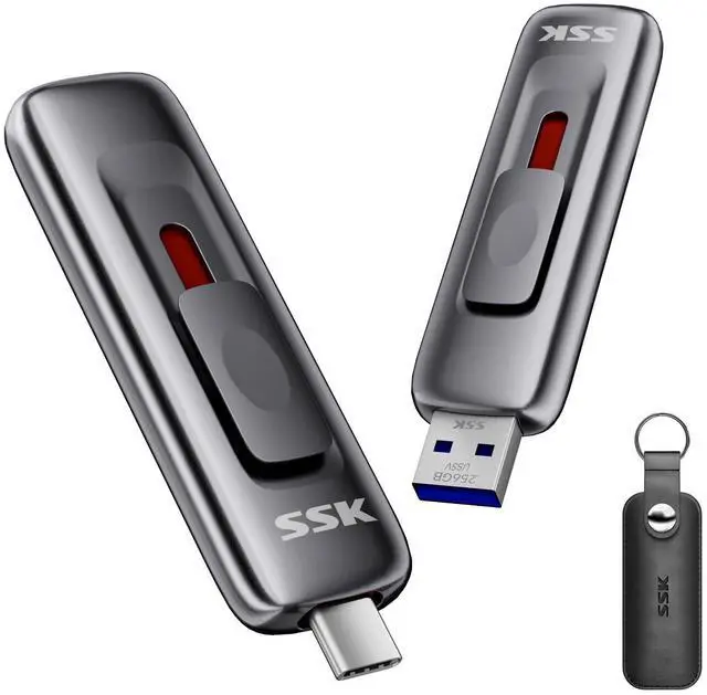 Main image of USB Drive 256GB,2-in-1 Type C+ USB A 3.2 Gen2 External Solid State Drive,Fast Thumb Drive 550MB/s Memory Stick for iPhone 15/16/Android Phone/Tablet/Windows/Mac