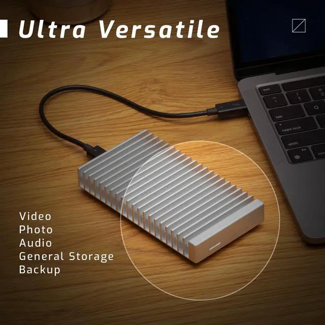 Alt view image 7 of 7 - Express 1M2 40Gb/s Portable NVMe SSD USB4 (Thunderbolt Compatible/USB-C) Ultra Fast External SSD Drive with Aluminum Heat Sink Enclosure (Enclosure Only)