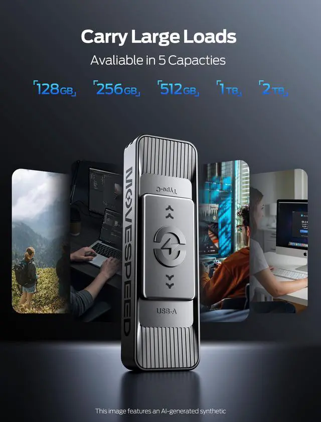 Alt view image 5 of 6 - 512GB Solid State Drives with Dual Ports & Push-Pull Design 560MB/s Read Speed, Type C + USB 3.2 Drive Portable ssd for iPhone 15/16/Android/Mac