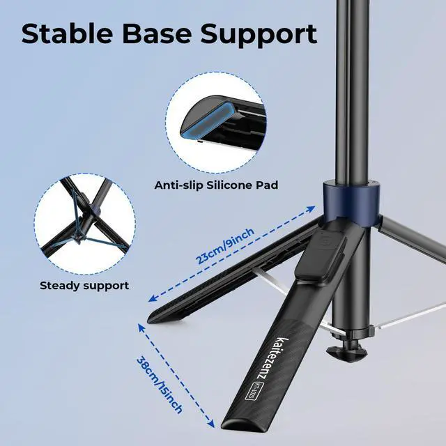 Alt view image 6 of 7 - Auto-Open Magnetic Selfie Stick Tripod for iPhone MagSafe, 71" Cell Phone Tirpod Stand with Metal Ring & Rechargeable Remote for Video Recording Vlogging Black