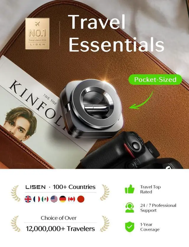 Alt view image 3 of 7 - Airplane Travel Essentials for Women Men Magnetic Phone Holder for Desk Phone Mount for Kitchen Utensils Cook's Tool Sets Cruise Essentials 2026 Travel Accessories Flying Long Flight Gadgets