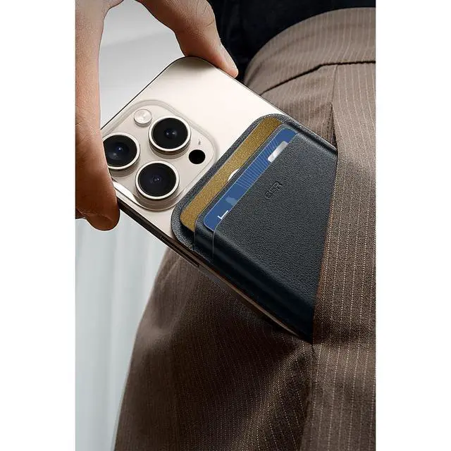 Alt view image 2 of 7 - for MagSafe Wallet, 5 Card Holder with RFID Blocking, MagSafe Sticker Included, Slim Magnetic Wallet for iPhone 17e/17/16/15/14/13/12 Series and Selected Samsung Devices, Not for 13/12 Mini, Black