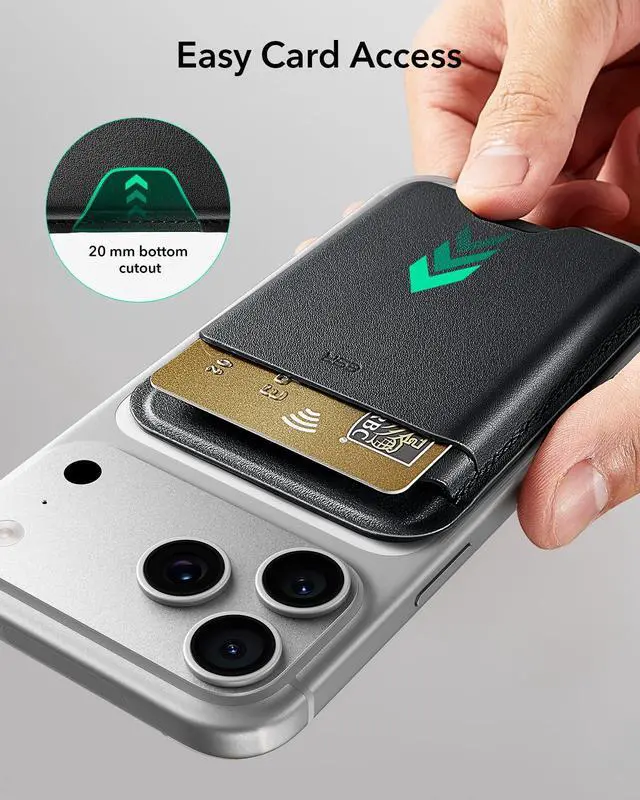 Alt view image 5 of 7 - for MagSafe Wallet, 5 Card Holder with RFID Blocking, MagSafe Sticker Included, Slim Magnetic Wallet for iPhone 17e/17/16/15/14/13/12 Series and Selected Samsung Devices, Not for 13/12 Mini, Black
