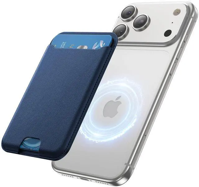 Main image of for MagSafe Wallet, 3 Cards Holder, Slim Magnetic Phone Wallet for iPhone 17/16/15/14/13/12 Pro Max Plus Air Series,RFID Blocking Vegan Leather,Navy Blue